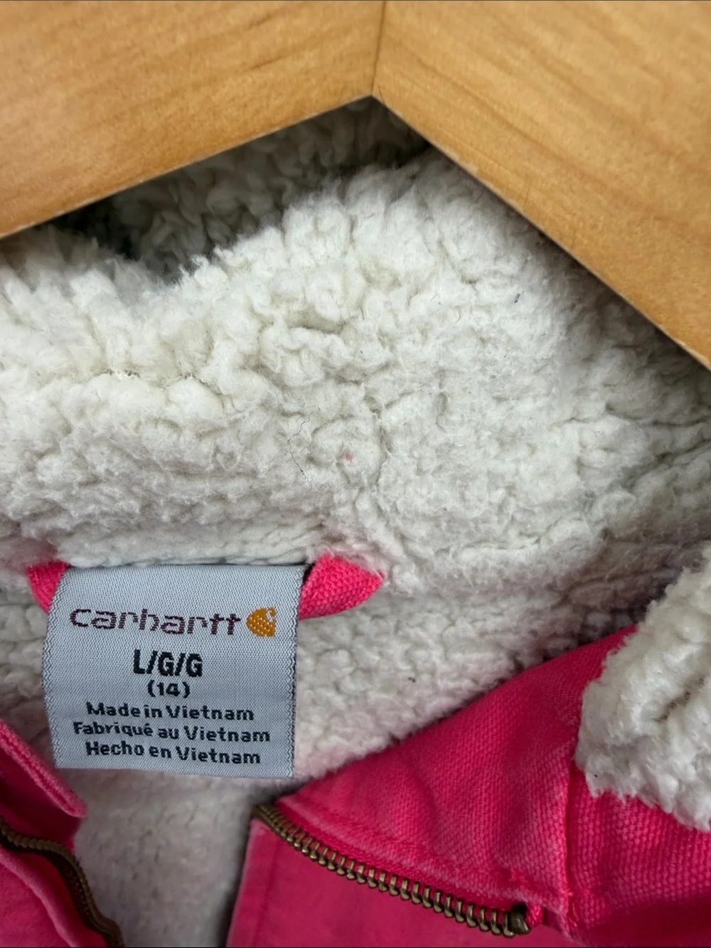 Carhartt Hot Pink Hooded Sherpa Jacket